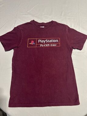 Sony PlayStation Burgundy Logo Tee Shirt